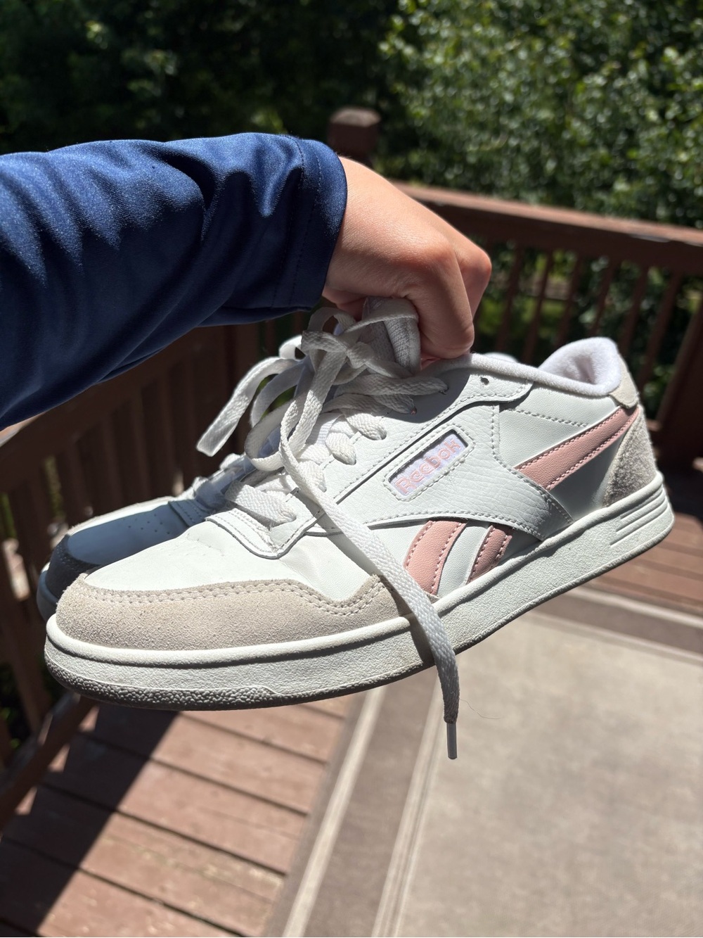 Reebok White Sneakers with Pink Accents
